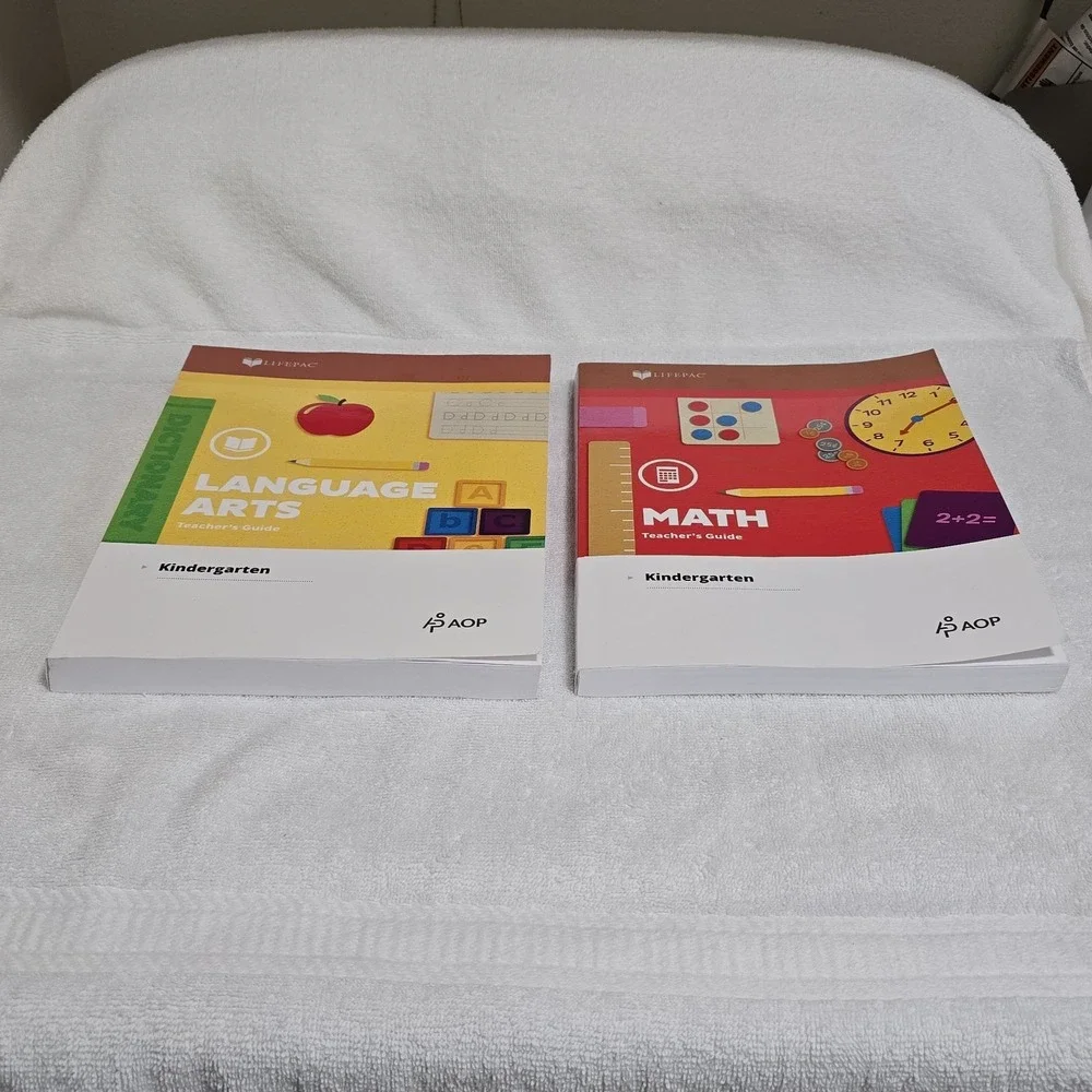 AOP Lifepac Kindergarten Language Arts / Math Teacher's Edition Homeschool Books